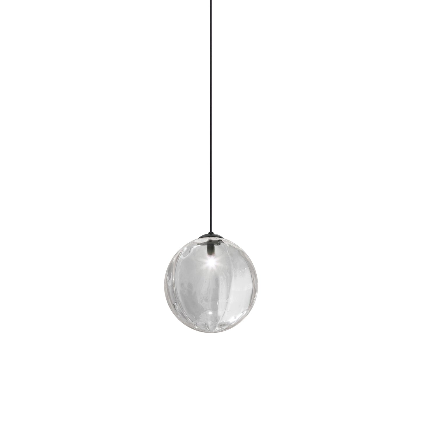 Puppet Pendant Light in Crystal Transparent/Matt Black (Large).