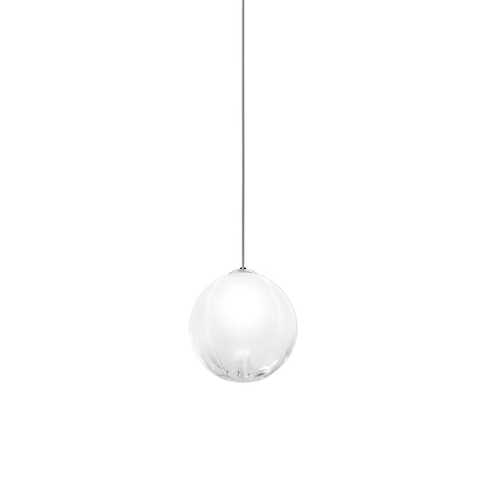 Puppet Pendant Light in White Shaded/Glossy Chrome (Large).