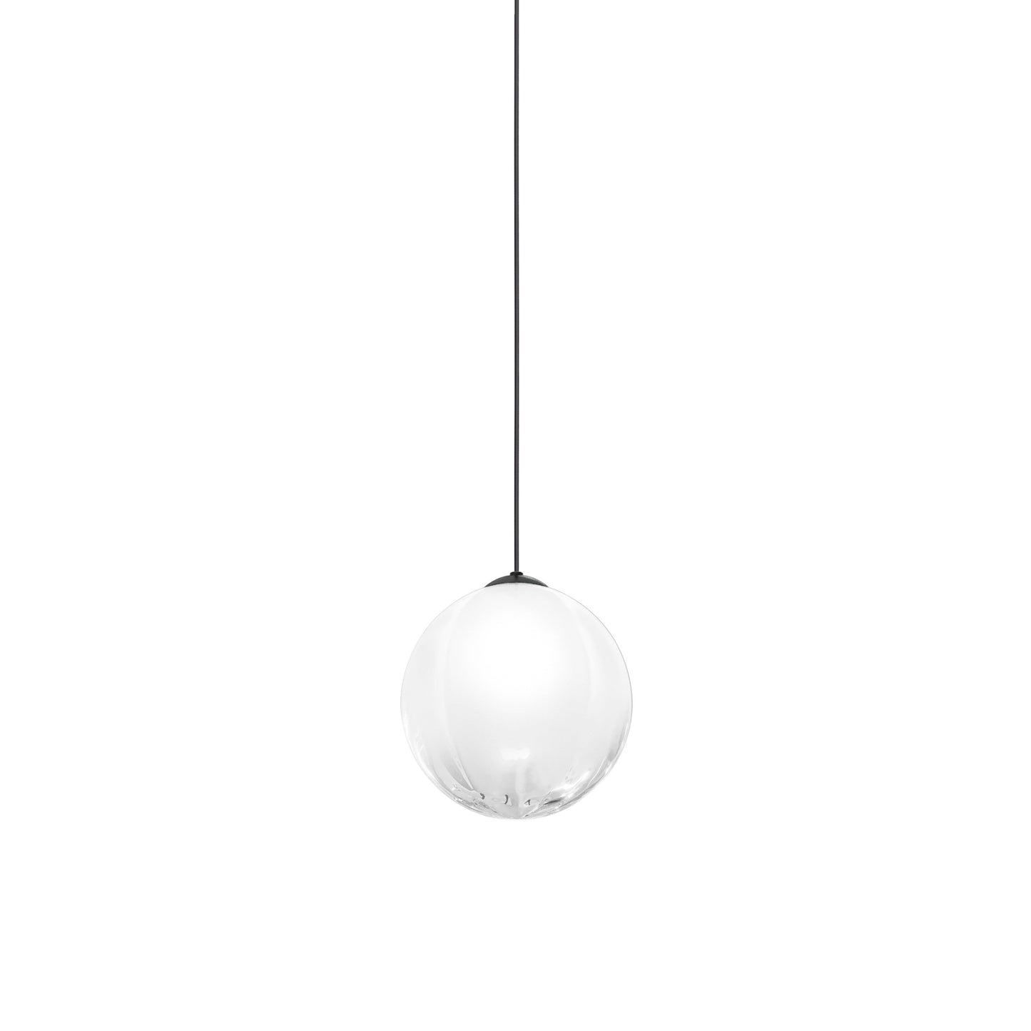 Puppet Pendant Light in White Shaded/Matt Black (Large).