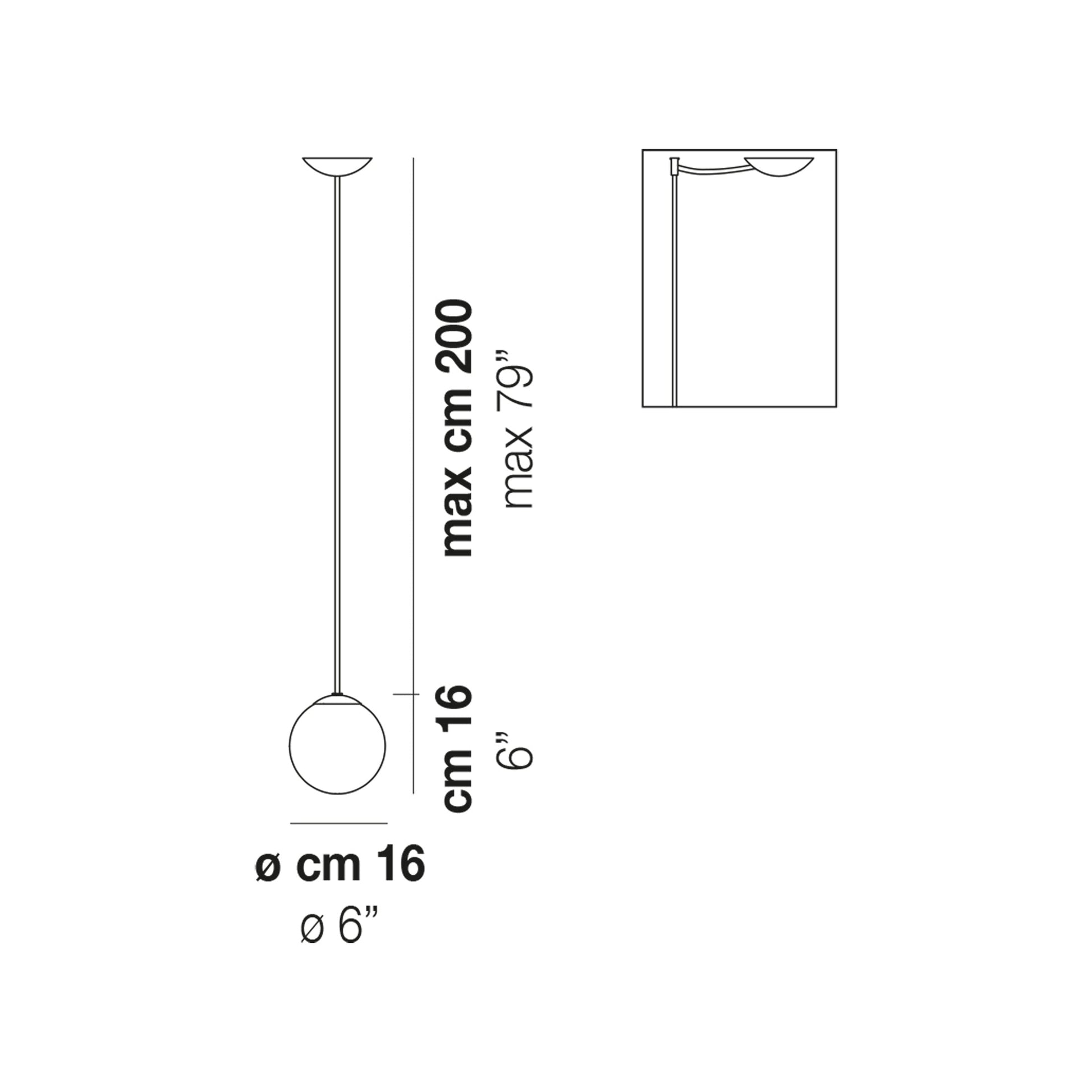 Puppet Pendant Light - line drawing.