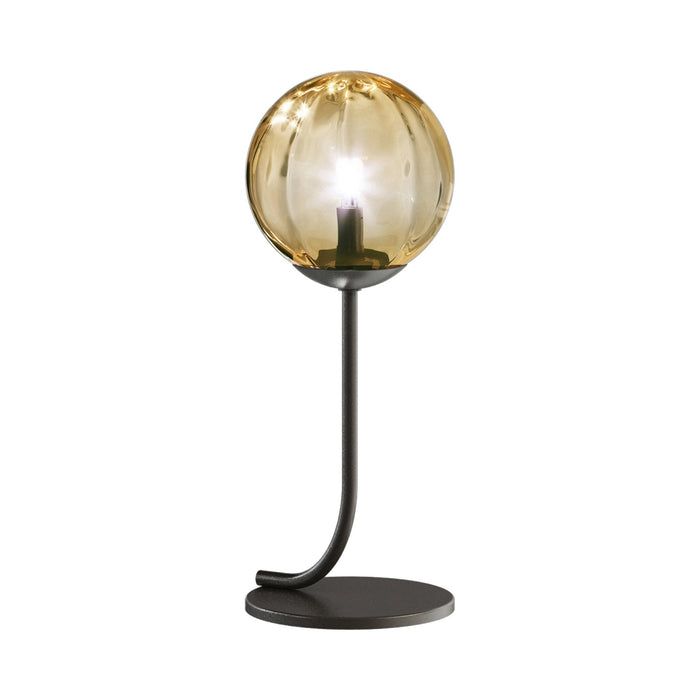 Puppet Table Lamp in Amber Transparent/Matt Black.