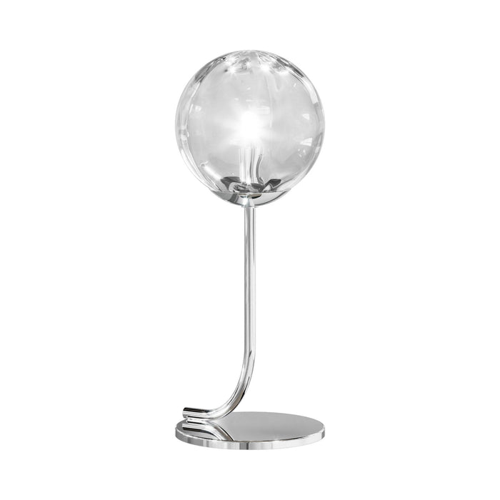 Puppet Table Lamp in Crystal Transparent/Glossy Chrome.