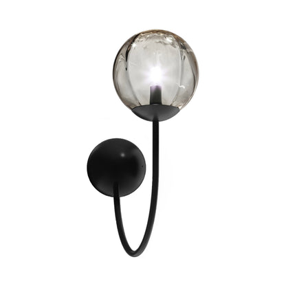 Puppet Wall Light in Smoky Transparent/Matt Black.