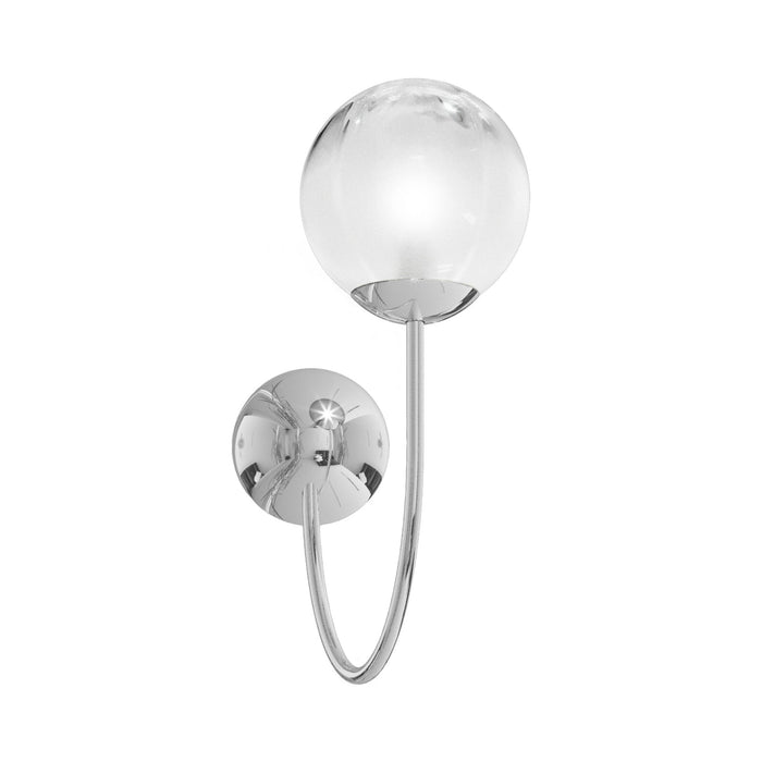Puppet Wall Light in White Shaded/Glossy Chrome.