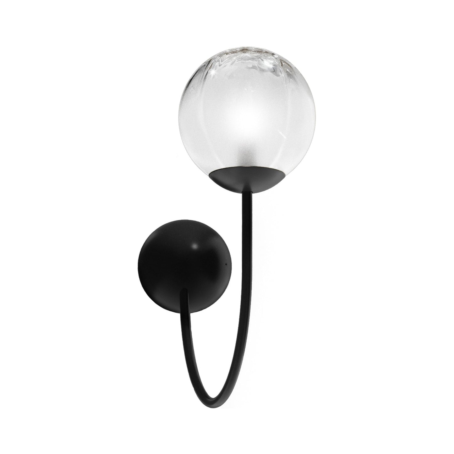 Puppet Wall Light in White Shaded/Matt Black.