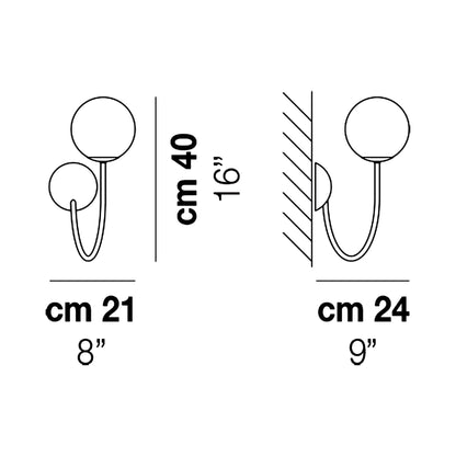 Puppet Wall Light - line drawing.