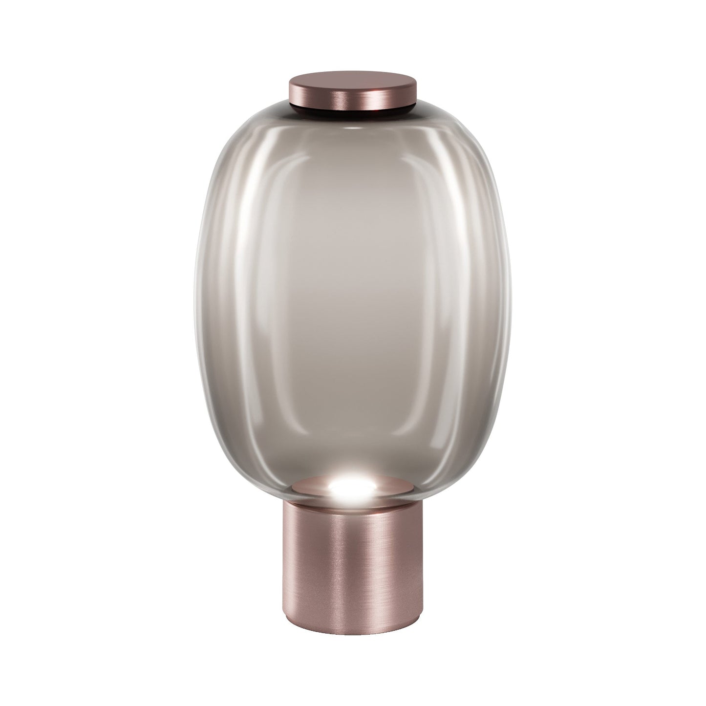 Riflesso LT 2 LED Table Lamp in Smoky Transparent/Matt Copper.