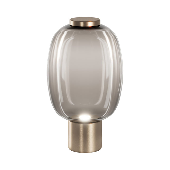 Riflesso LT 2 LED Table Lamp in Smoky Transparent/Matt Gold.