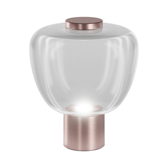 Riflesso LT 3 LED Table Lamp in Crystal Transparent/Matt Copper.
