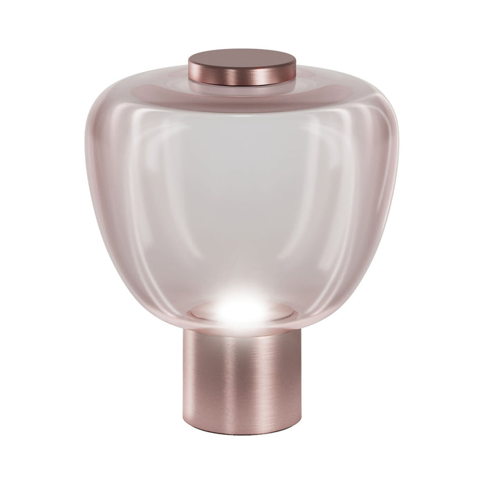 Riflesso LT 3 LED Table Lamp in Light Amethyst Transparent/Matt Copper.