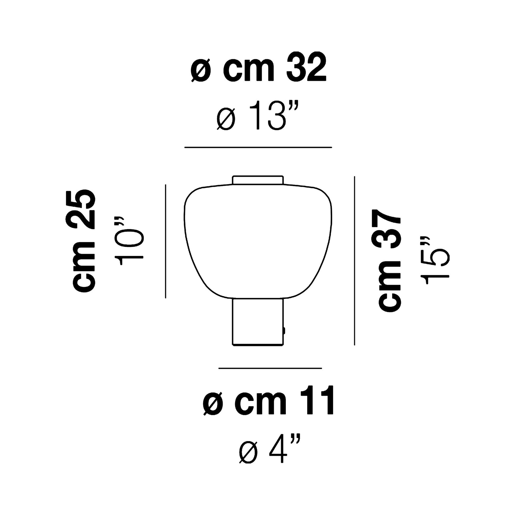 Riflesso LT 3 LED Table Lamp - line drawing.