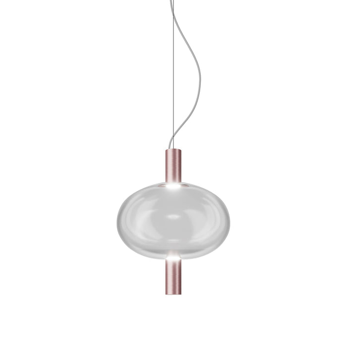 Riflesso SP 1 LED Pendant Light in Crystal Transparent/Matt Copper.