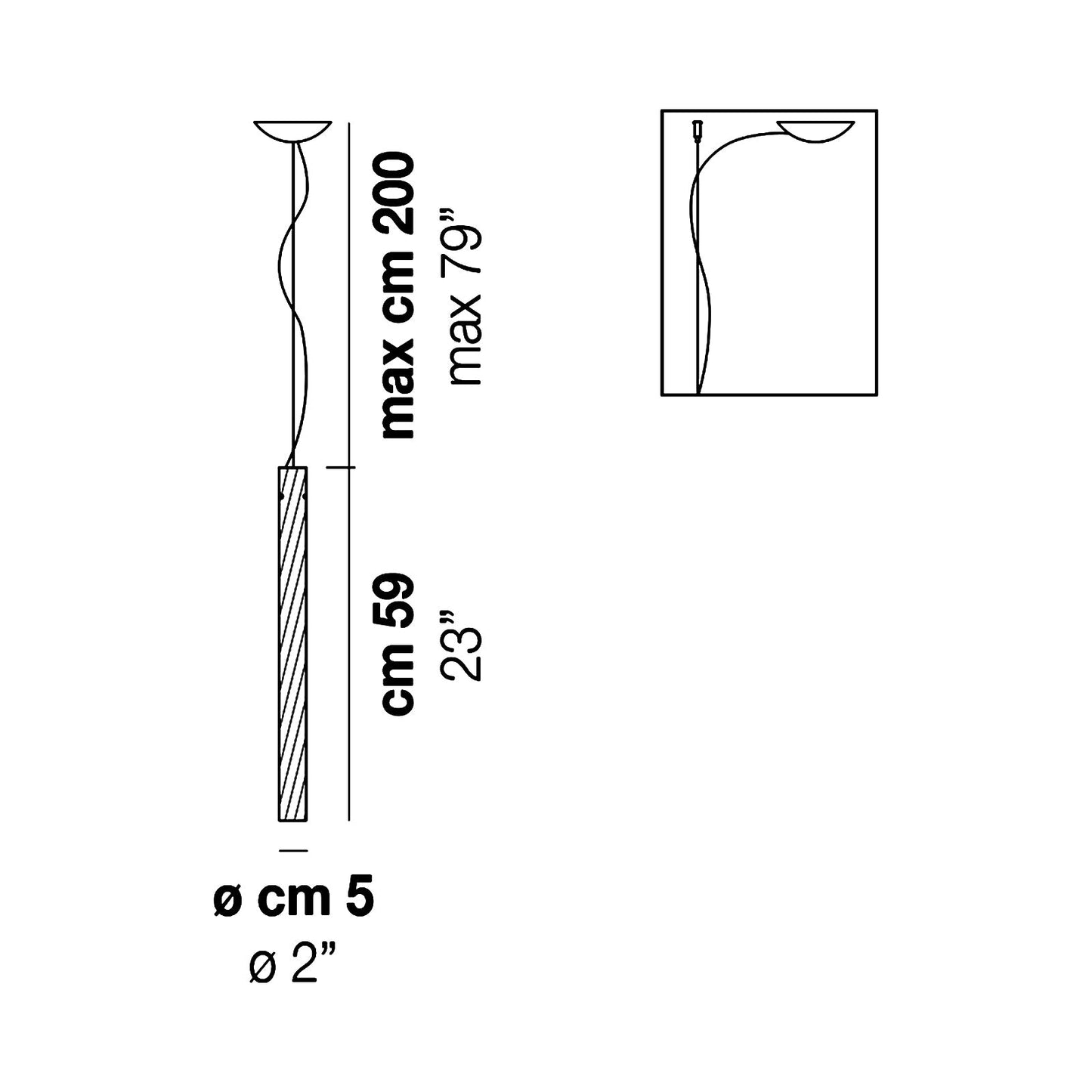 Stardust Pendant Light - line drawing.