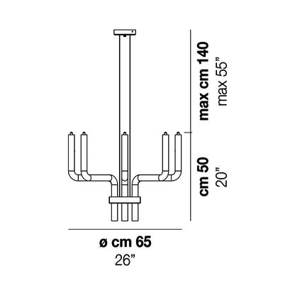 Stardust Pendant Light - line drawing.