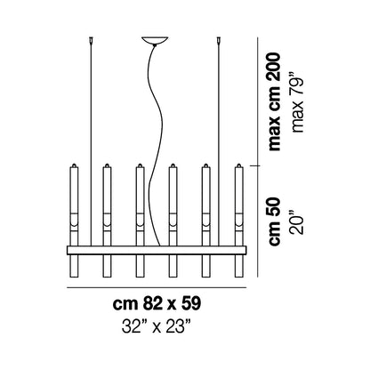 Stardust Pendant Light - line drawing.