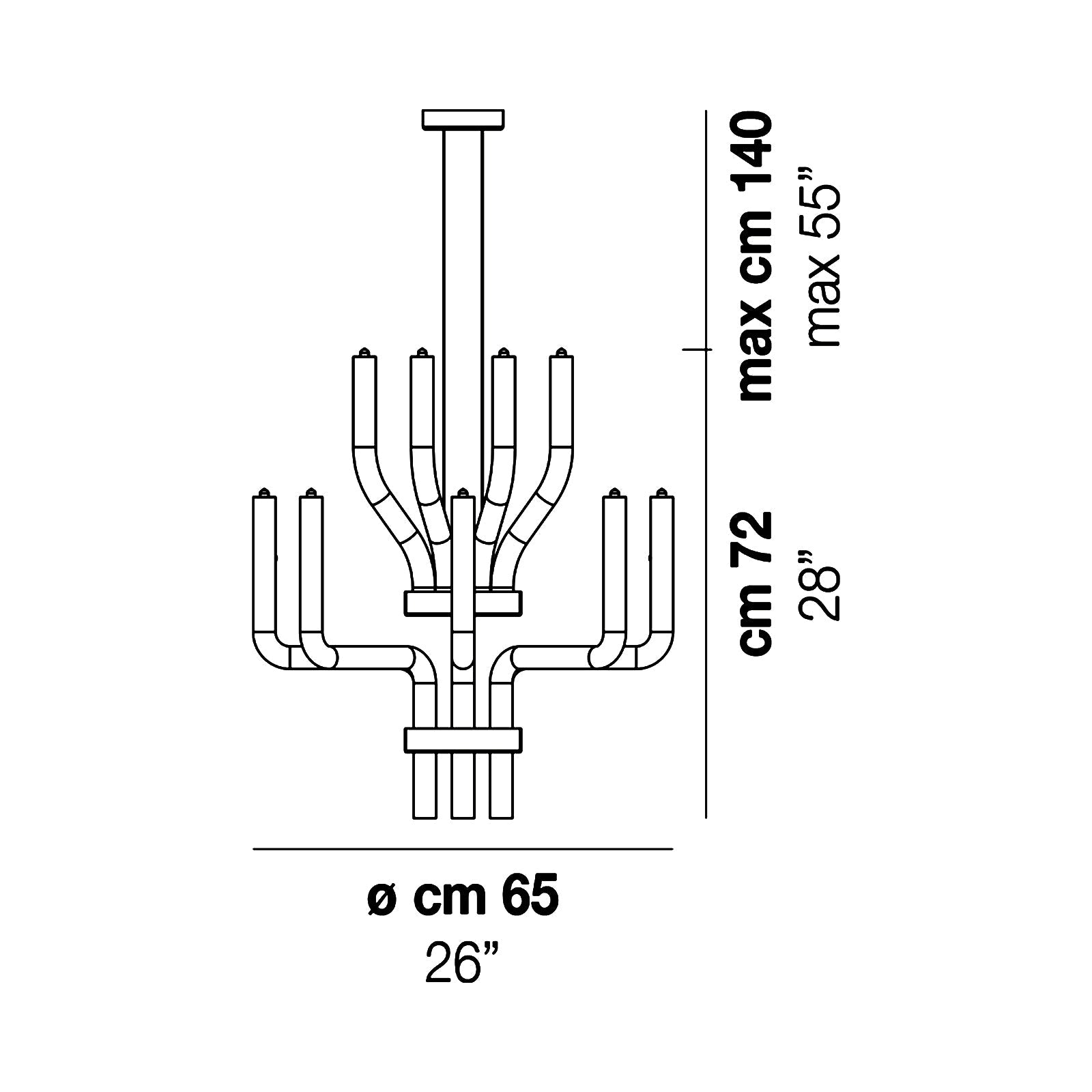 Stardust Pendant Light - line drawing.