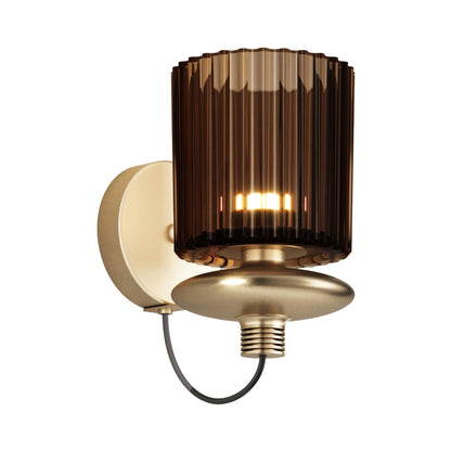 Tread Wall Light in Matt Gold/Burned Earth Transparent.