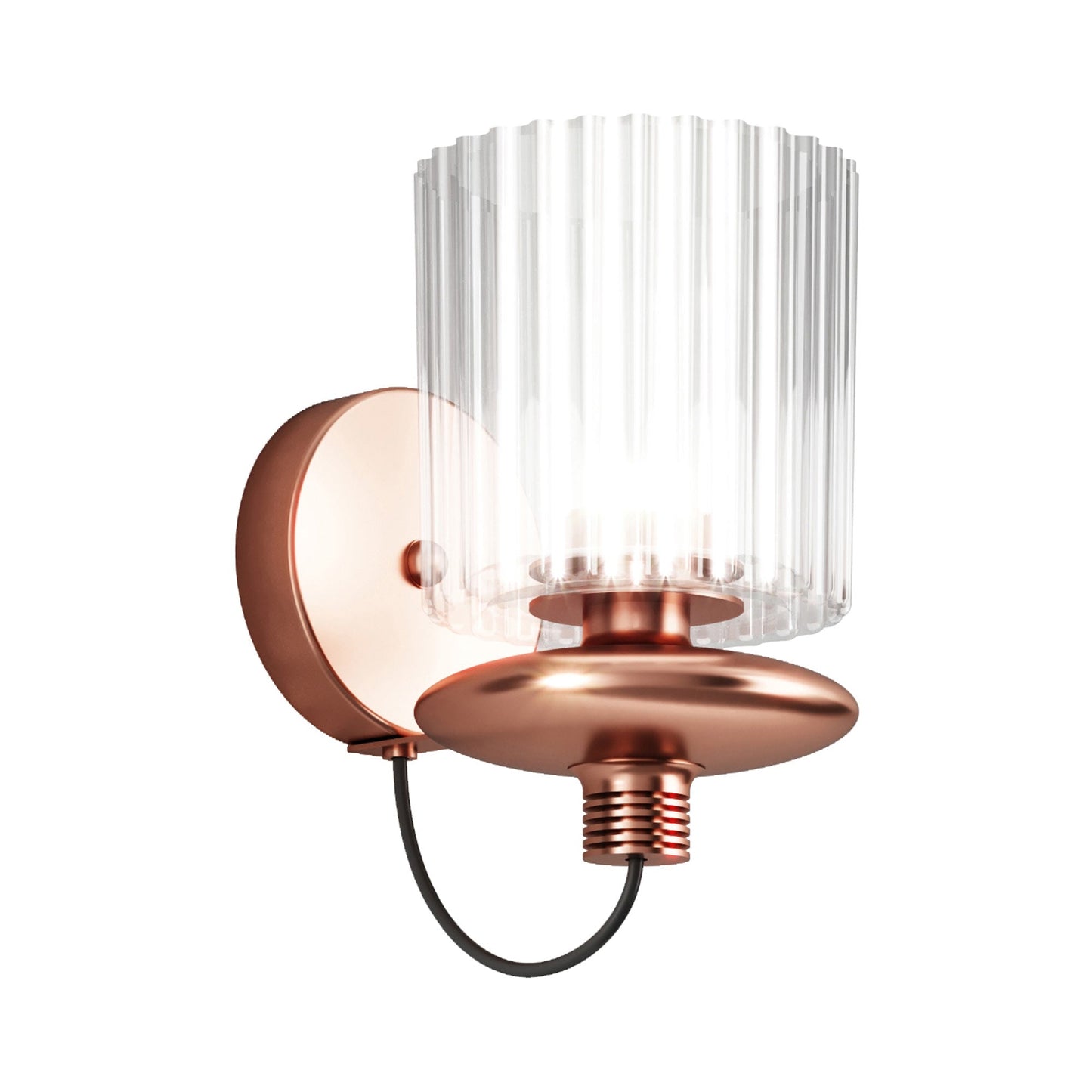 Tread Wall Light in Matt Copper/Crystal Transparent.