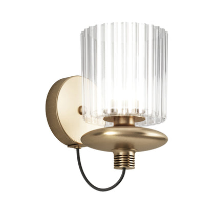 Tread Wall Light in Matt Gold/Crystal Transparent.