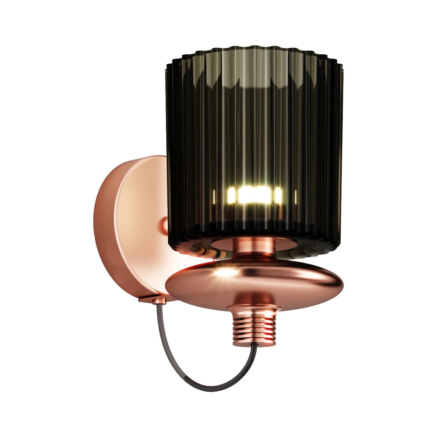 Tread Wall Light in Matt Copper/Old Green Transparent.