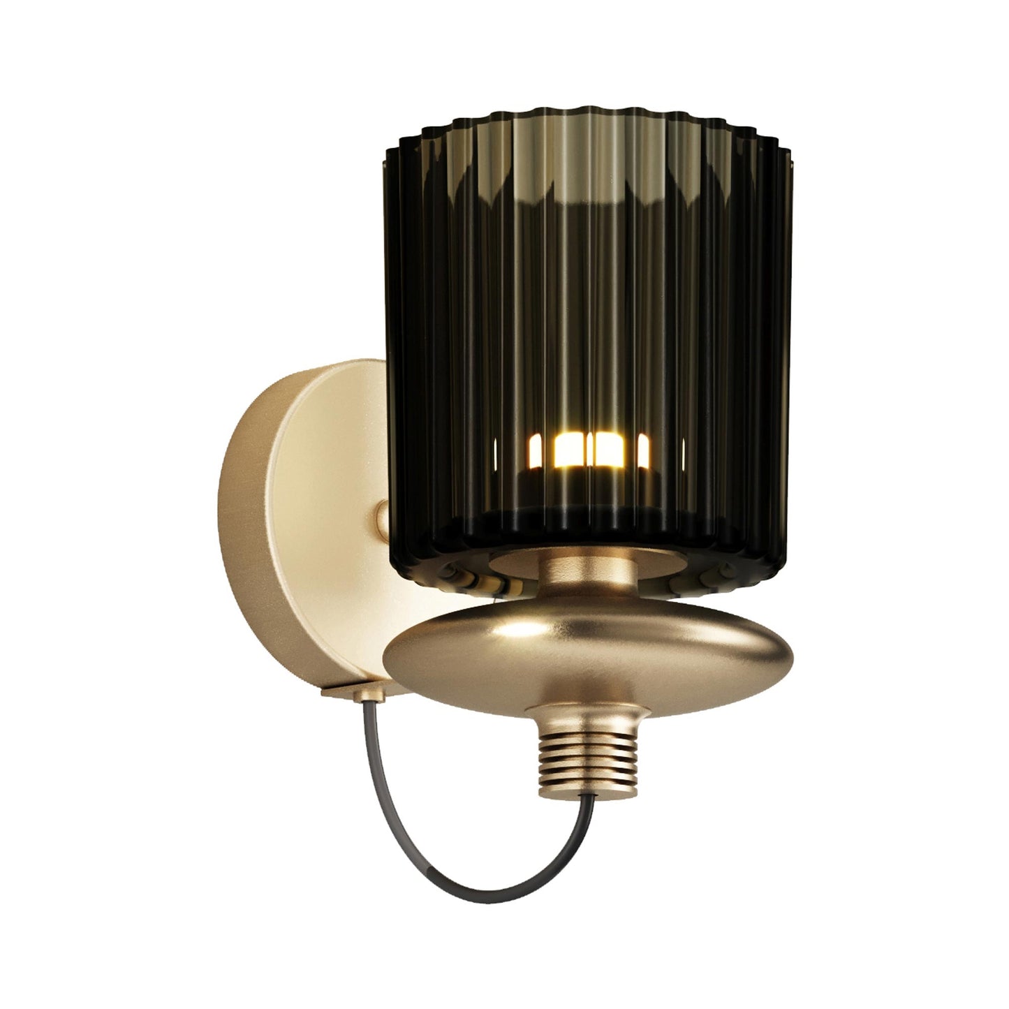 Tread Wall Light in Matt Gold/Old Green Transparent.