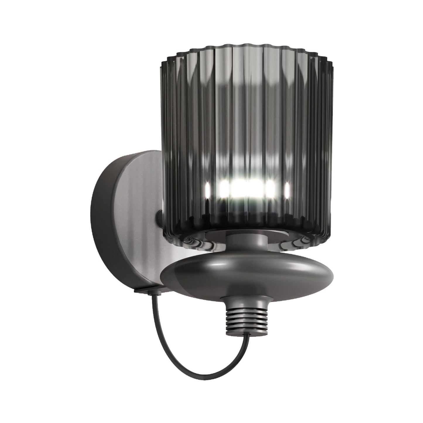 Tread Wall Light in Matt Bronze/Smoky Transparent.