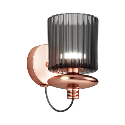 Tread Wall Light in Matt Copper/Smoky Transparent.