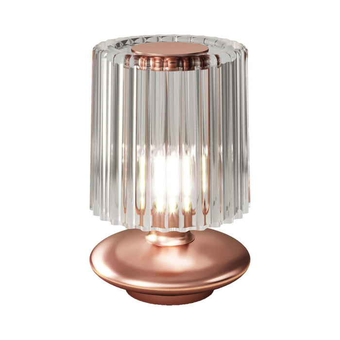 Tread Table Lamp in Matt Copper/Crystal Transparent.