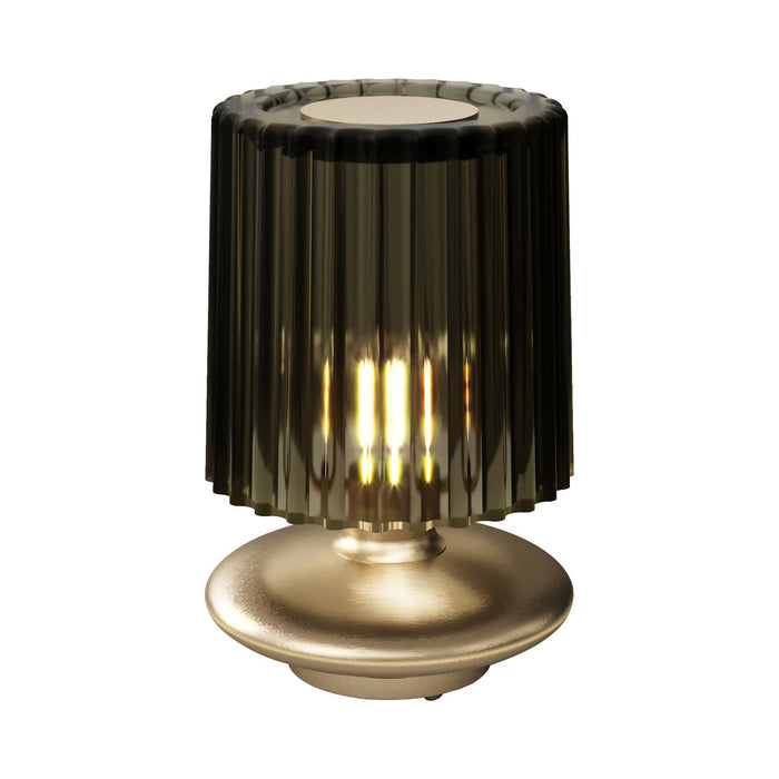 Tread Table Lamp in Matt Gold/Old Green Transparent.