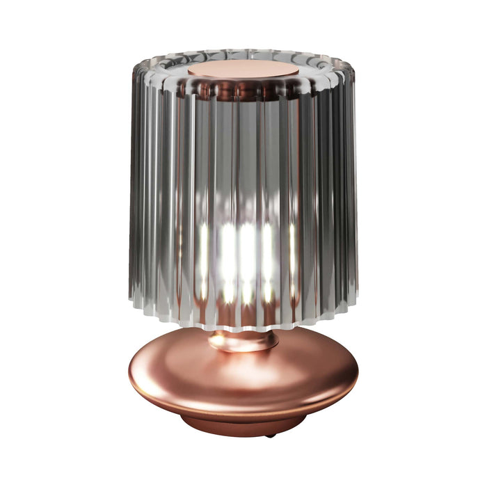 Tread Table Lamp in Matt Copper/Smoky Transparent.