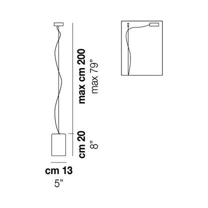 Tubes Pendant Light - line drawing.