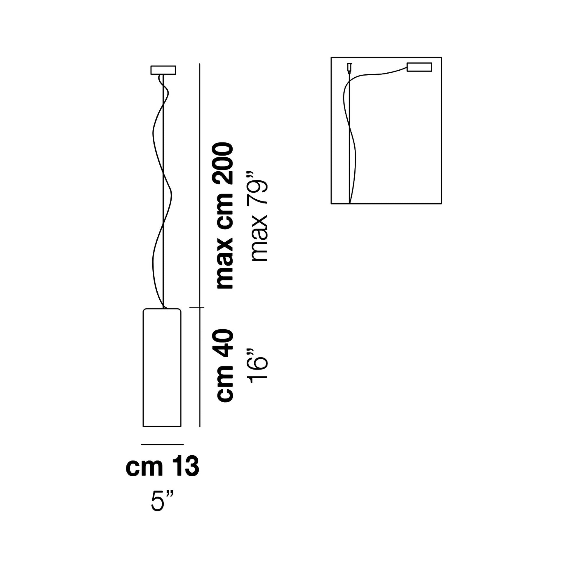 Tubes Pendant Light - line drawing.