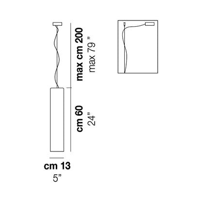 Tubes Pendant Light - line drawing.