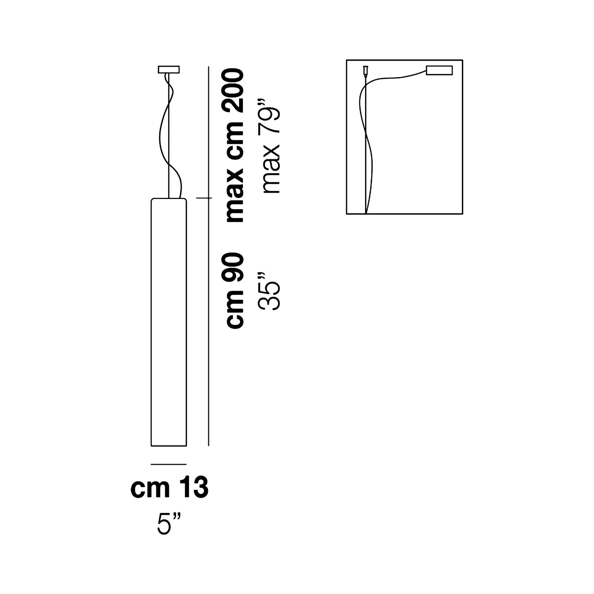 Tubes Pendant Light - line drawing.