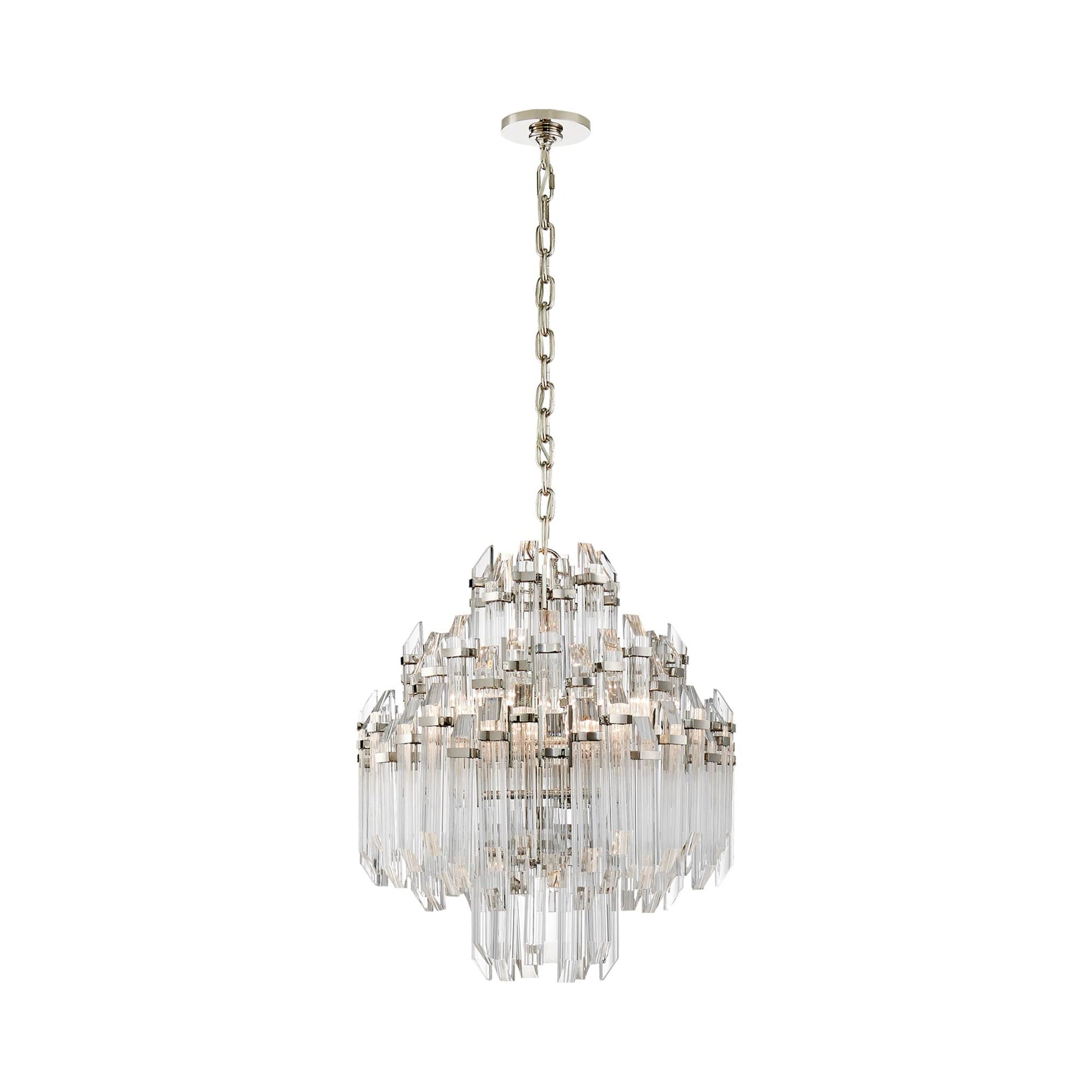 Adele Waterfall Chandelier in Polished Nickel (4-Tier).