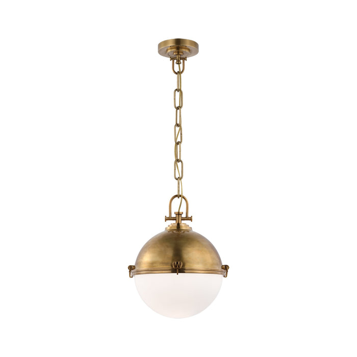 Adrian Globe LED Pendant Light in Antique-Burnished Brass (Large).
