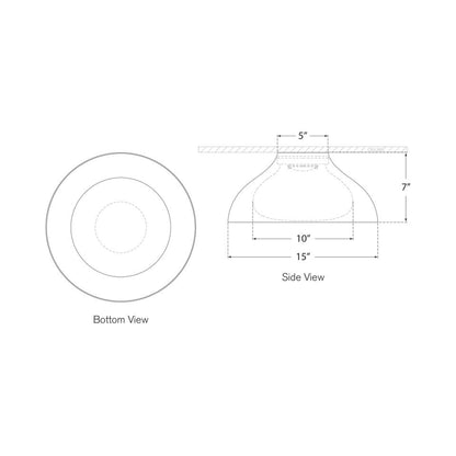 Agnes LED Flush Mount Ceiling Light - line drawing.