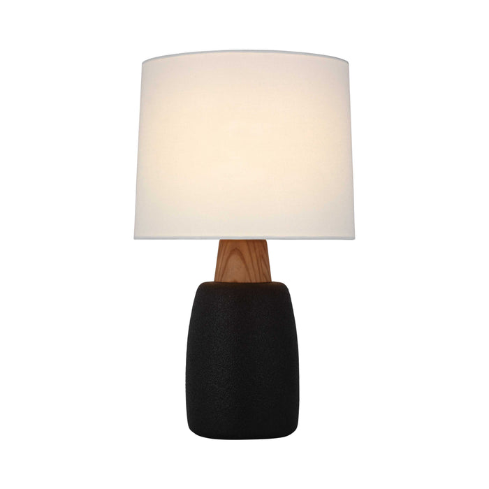 Aida LED Table Lamp in Porous Black/Natural Oak (Large).