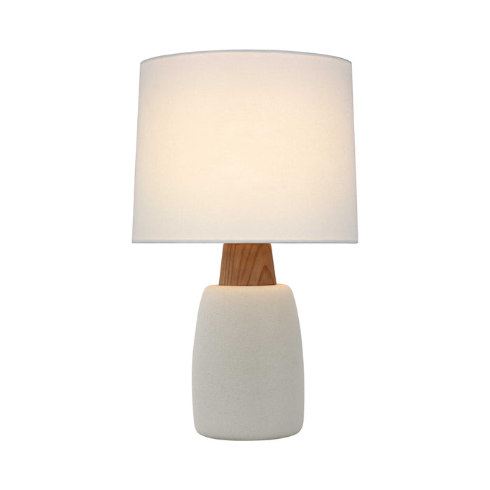 Aida LED Table Lamp in Porous White/Natural Oak (Large).