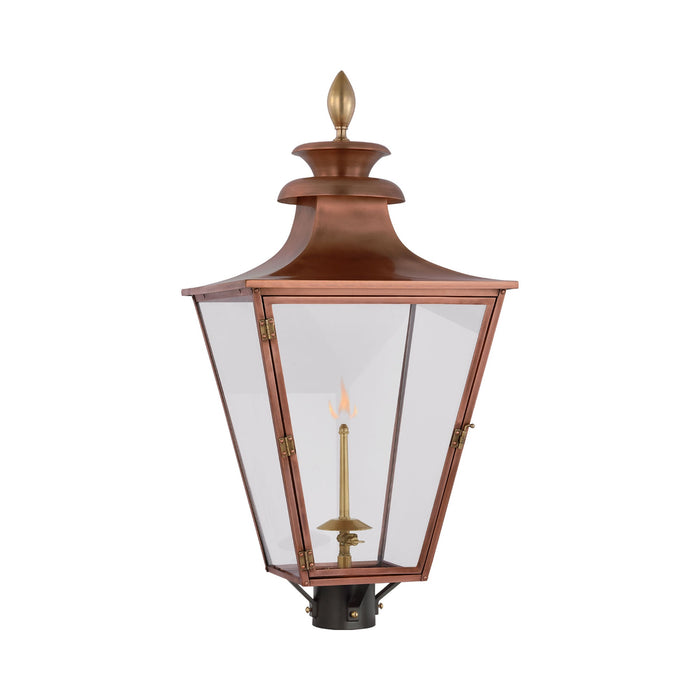 Albermarle Outdoor Gas Post Light in Soft Copper and Brass.