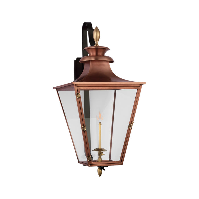 Albermarle Outdoor Gas Wall Light in Soft Copper and Brass (Medium).