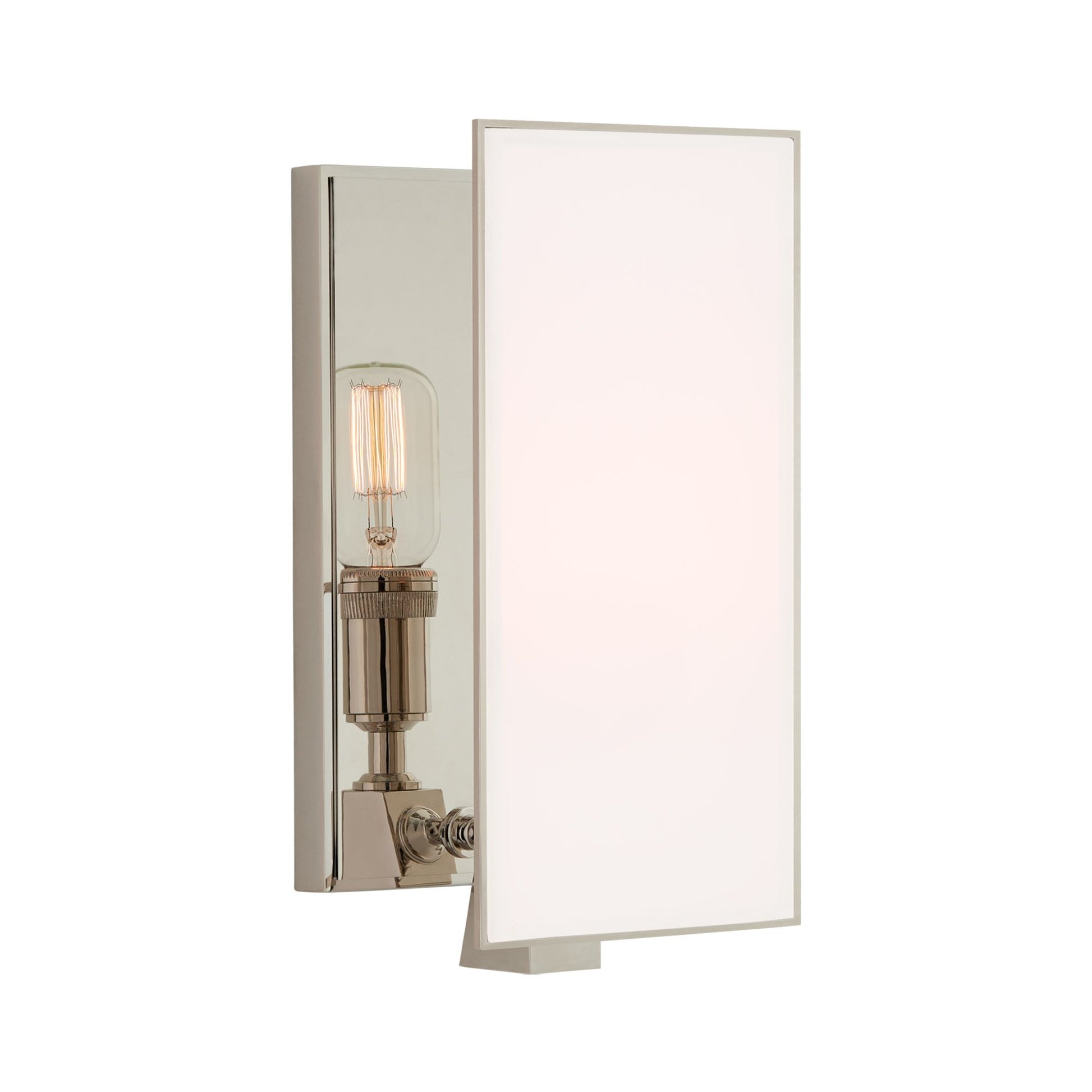 Albertine Wall Light in Polished Nickel/Glass (Small).