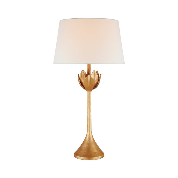Alberto Table Lamp in Round/Antique Gold Leaf.