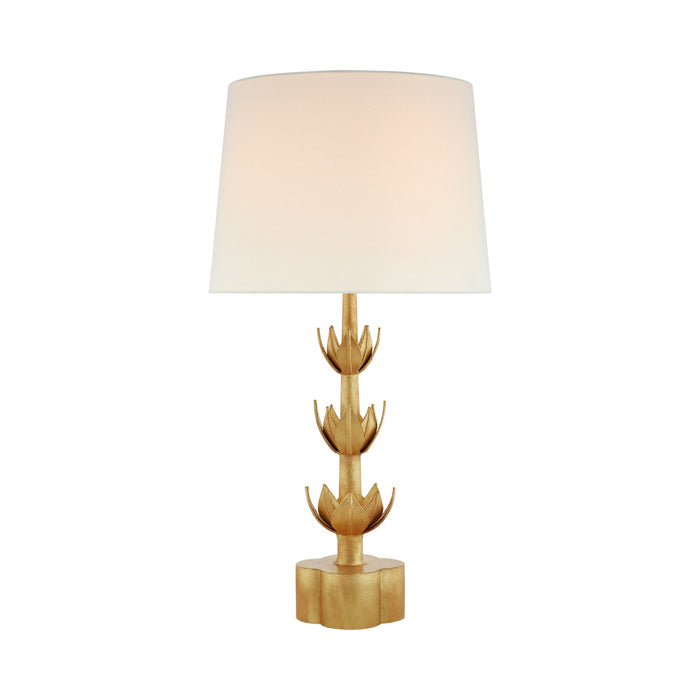 Alberto Table Lamp in Decorative/Antique Gold Leaf.