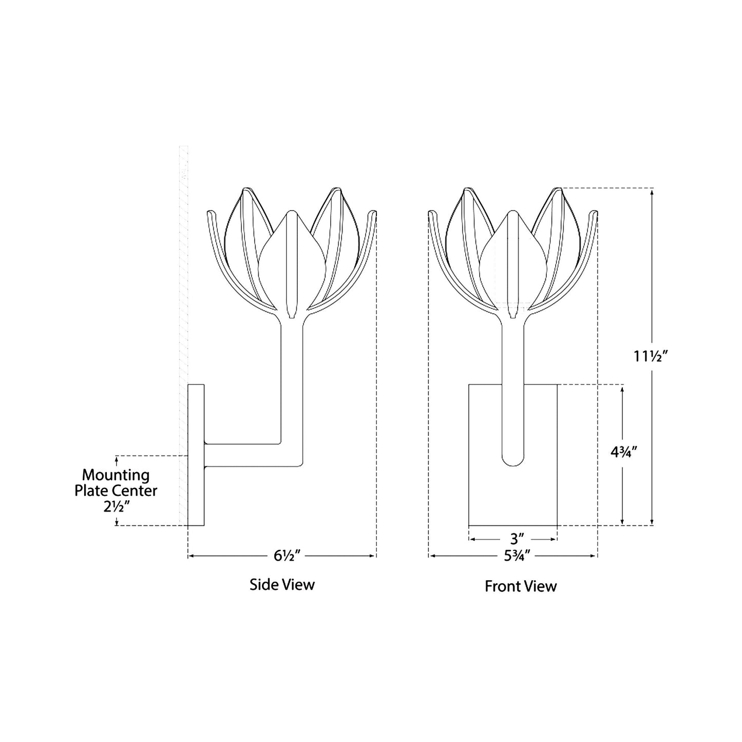 Alberto Wall Light - line drawing.