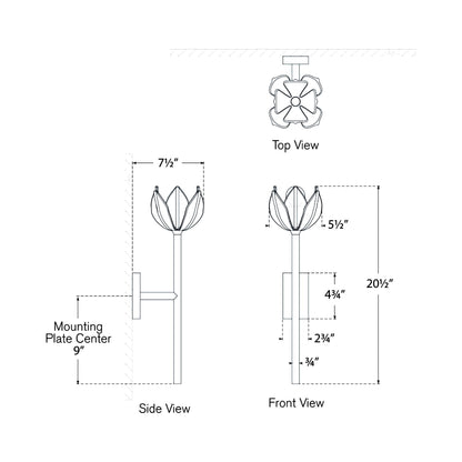 Alberto Wall Light - line drawing.