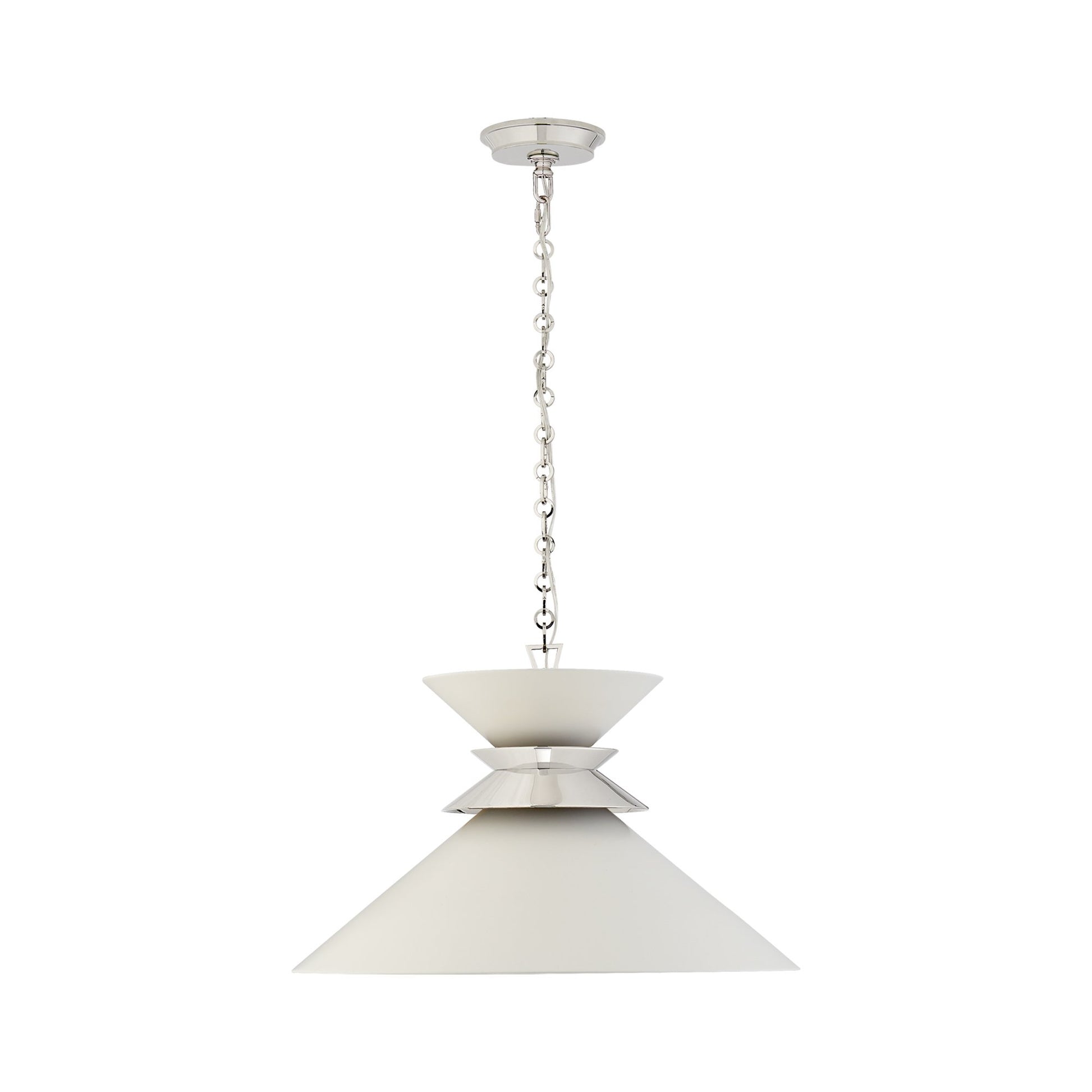 Alborg Pendant Light in Polished Nickel/Matte White (Large).