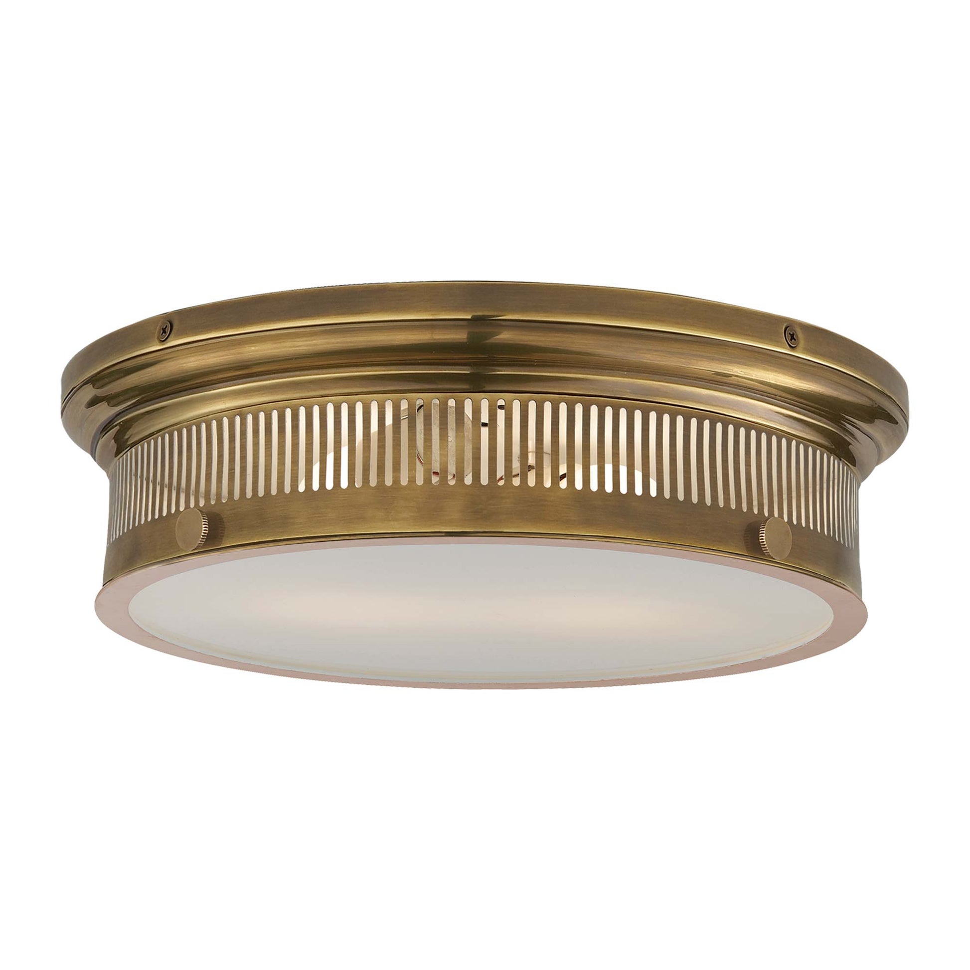 Alderly Flush Mount Ceiling Light in Antique Brass (Large).