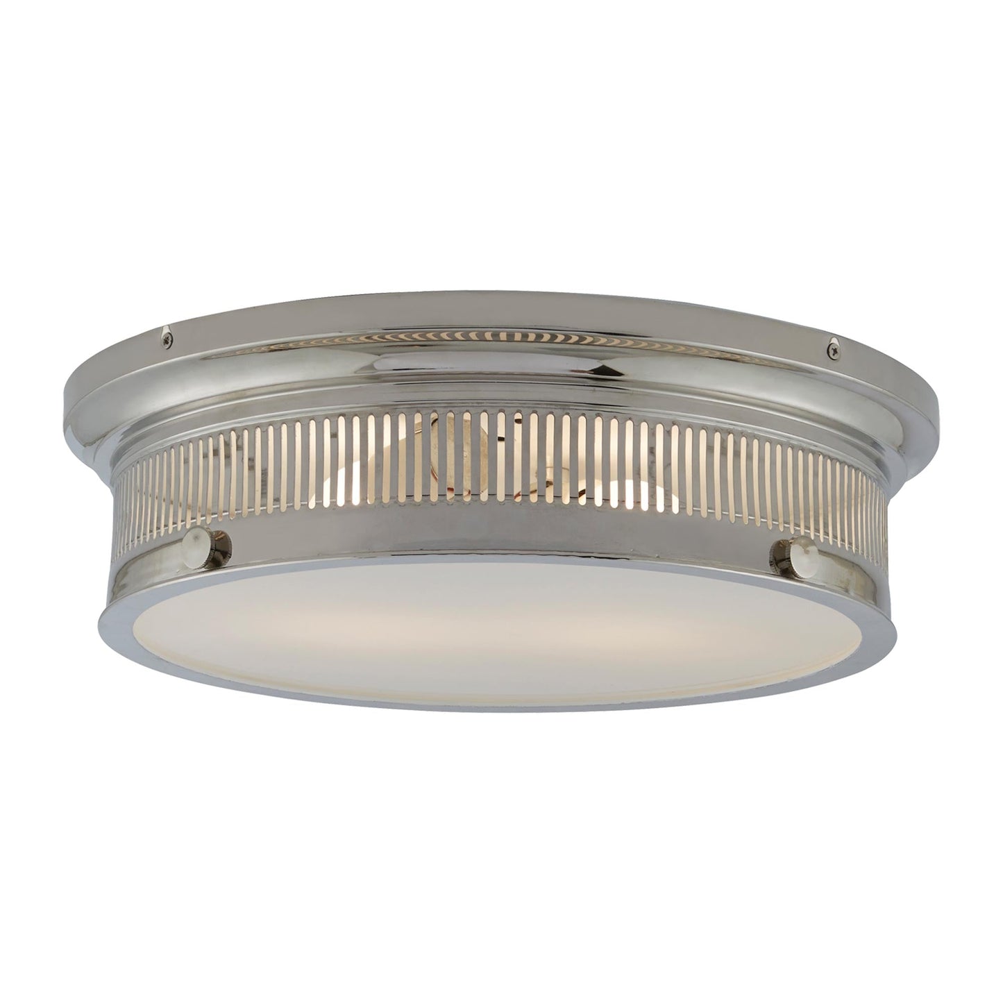 Alderly Flush Mount Ceiling Light in Polished Nickel (Large).