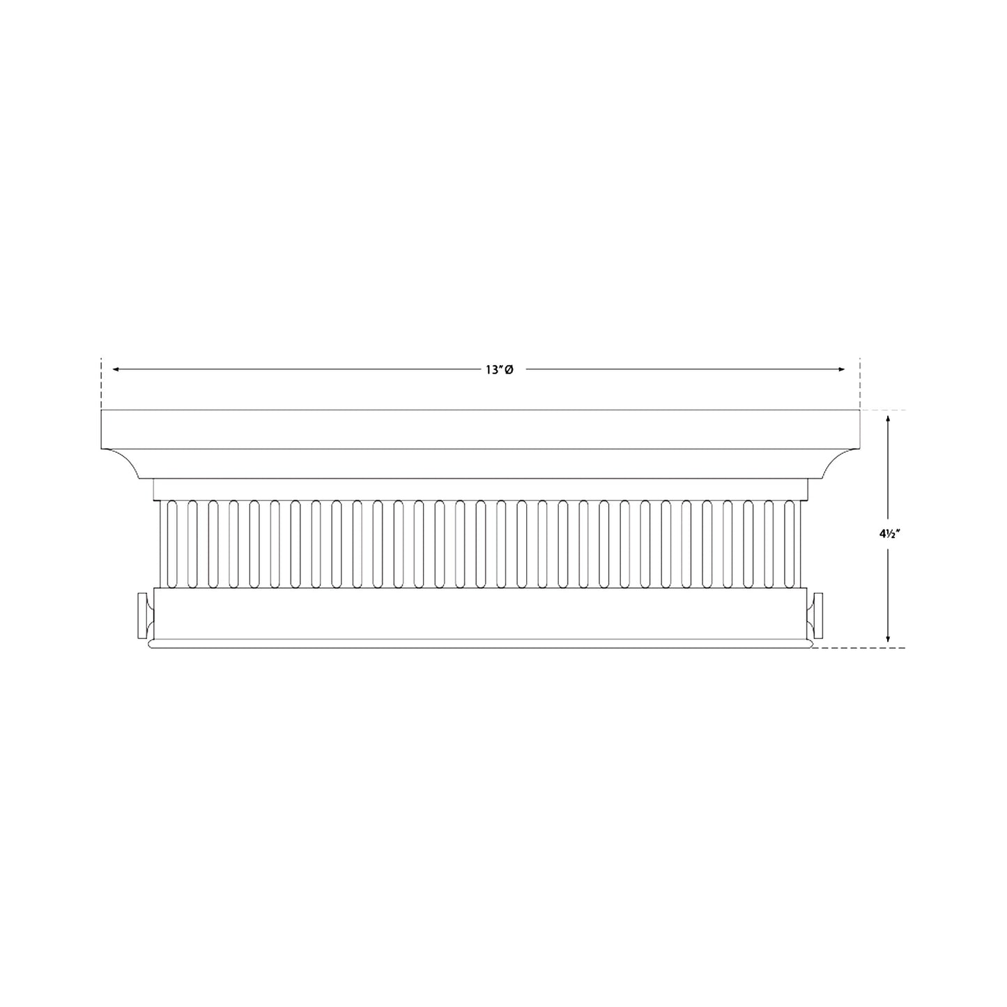 Alderly Flush Mount Ceiling Light - line drawing.